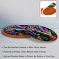 thumbnail image 4 of Chameleon 6PCS Round Microfiber Leather Car Coasters, 11x11 cm/4.3x4.3 in - Set of 6 Drink Cup Holders for Car, Durable and Absorbent., 4 of 6