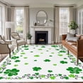 thumbnail image 2 of Shamrocks Large Area Rugs for Bedroom Living Room, Soft Non Slip Carpet Bedside Rug, Saint Patricks Day Green Clover Green White Rectangle Floor Cover Kitchen Accent Rug 5'x7' for Dining Room/Office, 2 of 9
