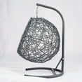 thumbnail image 2 of Cat Swing Bed with Stand & Cushion, Cat Egg Chair with Rattan Wicker Appearance, Indoor Hanging Swinging Cat Bed for Cats, Small Dogs, and Small Animals, Brown, 2 of 15
