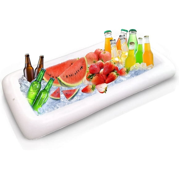 Floating Tray for Swimming Pool, 135×65 cm Inflatable Floating Bar Tray, PVC Floating Beer Holder, Inflatable Buffet Bar Tray, Beach, Lawn Picnic, Camping etc.