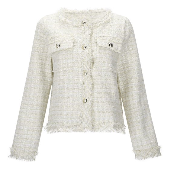 Women's Jacket Elegant Tassel Design Stylish Streetwear Long Sleeve Outerwear Cozy Winter Coat Fashionable Small Fragrance