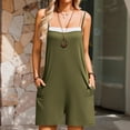 thumbnail image 5 of Xysaqa Jumpsuits for Women Casual Fashion Summer Solid Color Casual Sleeveless Sexy Spaghetti Strap Romper with Pockets S-2X, 5 of 7
