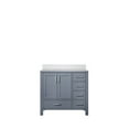 thumbnail image 3 of Jacques 36 in. W x 22 in. D Left Offset Dark Grey Bath Vanity and White Quartz Top, 3 of 9