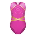 thumbnail image 3 of Doomiva Kids Girls Sparkle Sleeveless Gymnastics Ballet Leotard Tumbling Dance Unitard Biketard Practice Outfit Hot Pink 6, 3 of 7