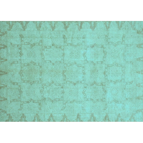 Ahgly Company Indoor Rectangle Oriental Light Blue Traditional Area Rugs, 8' x 10'