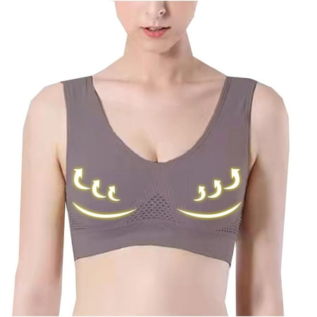 

Lhked Bras for Women Clearance Ladies Traceless Comfortable No Steel Ring Vest Breathable Gathering Sports Bra Woman Underwear Wine XXXXXL