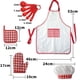 thumbnail image 2 of Delantal de cocina para niños 1 juego Delantal de cocina para niños Herramienta de cocina para niños pequeños de algodón rojo Kit de cocina para niños (rojo), 2 of 5