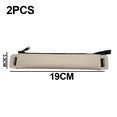 thumbnail image 2 of Estuche para lápices (paquete de 2), estuche para lápices de cuero PU, bolsa con cremallera para papelería con correa elástica para bolígrafos, lápices, EraserKhaki, 2 of 5