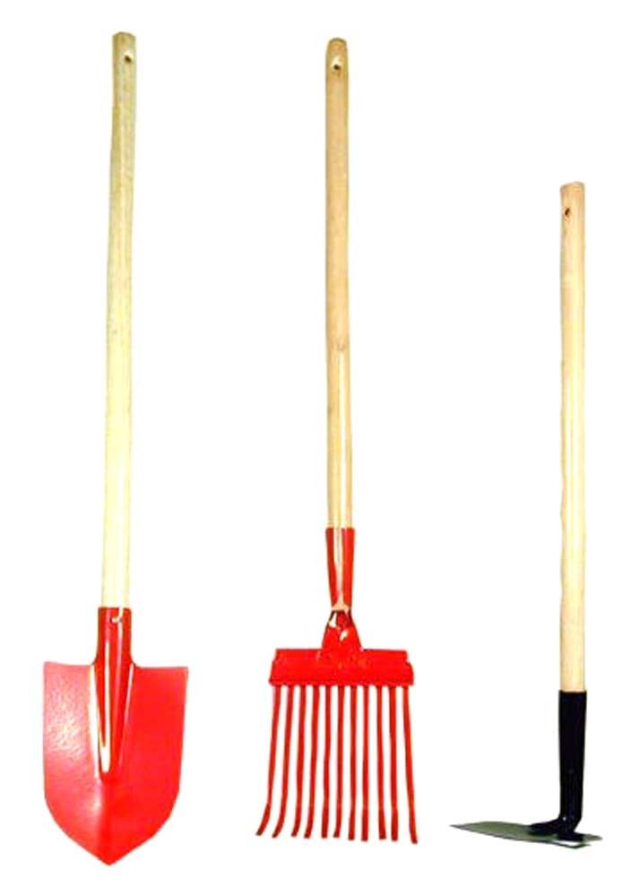 28" 3 Piece Garden Tools Rake Shovel Hoe (ToolUSA G91133