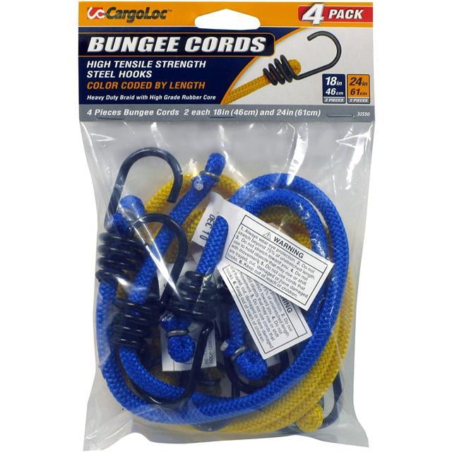 CargoLoc Bungee Cords High Tensile Steel Hooks 32550 4 Pc. 18" & 24