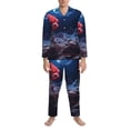 thumbnail image 3 of Sikiie Artistic Moon Rose Mens Pajama Set, Soft Warm Long Sleeve Sleepwear, Cozy Button-Down Pjs for Men-Medium, 3 of 7