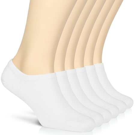

HUGH UGOLI Women Bamboo No Show Socks | Non Slip Invisible Liner Socks | Soft Thin & Seamless Low Cut Socks | White | Shoe Size 9-12 | 6 Pairs