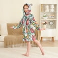 thumbnail image 4 of FORMRS Niños Bathrobe Unisex Hooded Robe Soft Plush Pajamas Sleepwear, Size 2-3T, Floral Tomatoes, 4 of 7