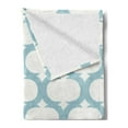 thumbnail image 2 of Aqua Soft Flannel Fleece Throw Blanket, Mesh Pattern with Curvy Lattice Design Old Fashioned Pastel, Cozy Plush for Indoor and Outdoor Use, 50" x 60", Seafoam Cream, by Ambesonne, 2 of 5