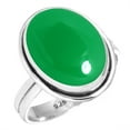 thumbnail image 1 of 925 Sterling Silver Ring For Women - Girls Genuine Green Onyx Gemstone Silver Ring Size 11.5 May Birthstone Boho Silver Ring Size 11.5 Birthday Gift For Women 925 Silver Gemstone Jewelry, 1 of 5