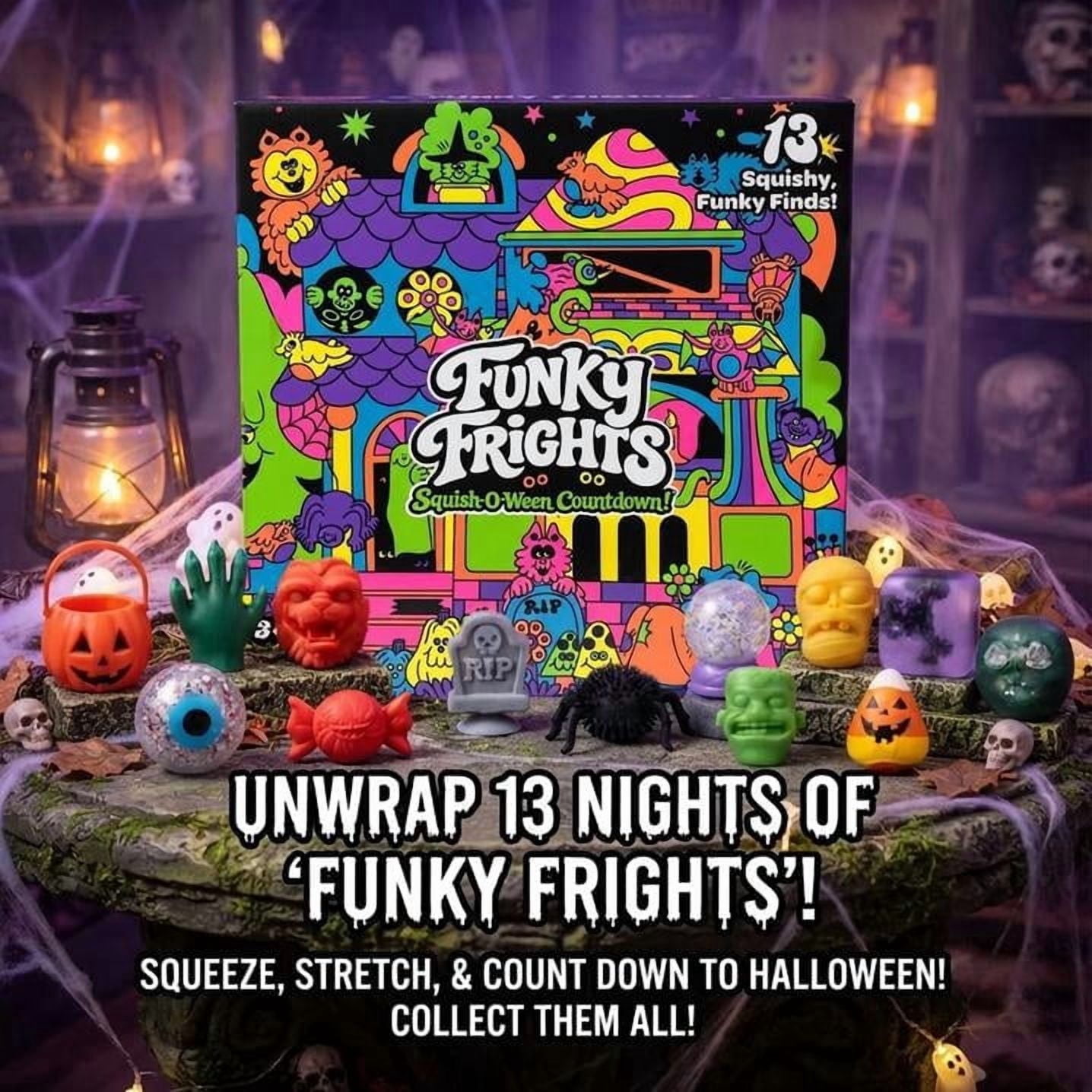Halloween Advent Calendar 2026, Funky Frights Squishies, Halloween Squish-O-Ween Countdown Calendar, Halloween Mystery Blind Box Gifts, More Surprises