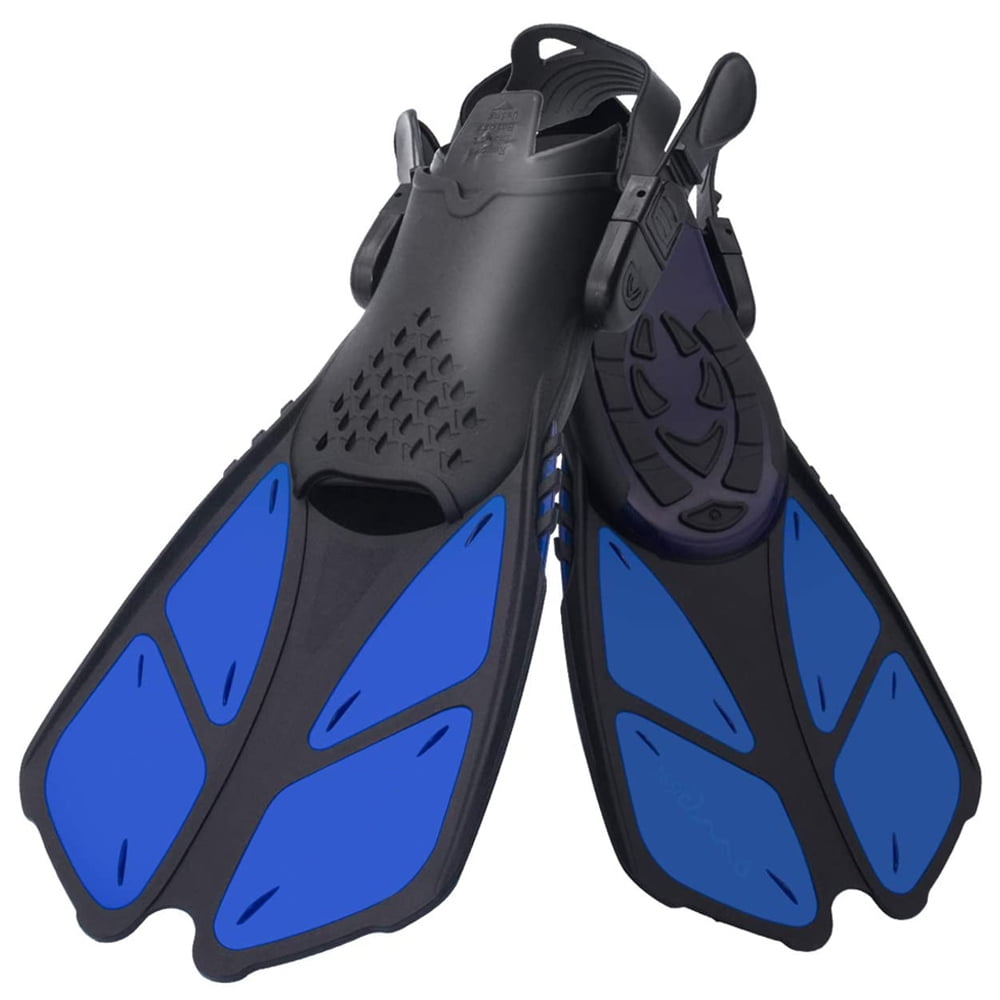 Diving Swim Fins Short Blade  Snorkeling Adjustable Flippers 1 Pair Size:4-8 
