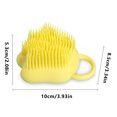 thumbnail image 4 of Cepillo de ducha Fregadora Dispensador de cuero cabelludo Cepillo de baño Masajeador de lavado de cabello de silicona plástica, Amarillo Vogacara HA005163-01, 4 of 6