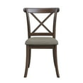 thumbnail image 3 of Hassch Set of 2 Wooden Dining Chairs, X-Back Side Chairs with Fabric Upholstered Seat, Rustic Kitchen or Dining Room Chairs (Dark Brown), 3 of 6