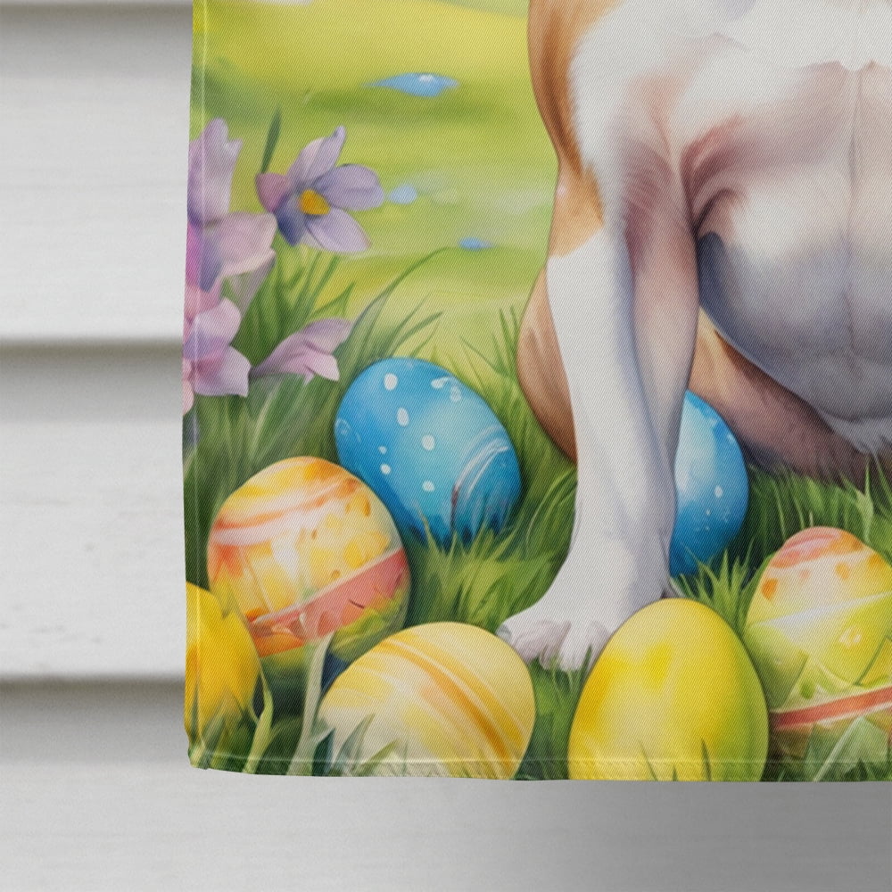 Staffordshire Bull Terrier Easter Egg Hunt House Flag 28 in x 40 in