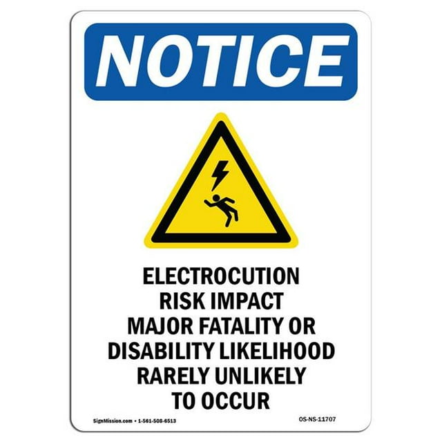 SignMission OS-NS-A-1218-V-11707 12 x 18 in. OSHA Notice Sign - Electrocution Risk