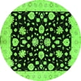thumbnail image 1 of Ahgly Company Indoor Round Oriental Green Industrial Area Rugs, 4' Round, 1 of 4