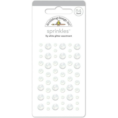 UPC: 0842715045422 | Doodlebug Sprinkles Adhesive Glitter Enamel Embellishments-Lily White
