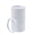 thumbnail image 2 of 12 Pcs Anneaux de Rideau de Douche en Plastique Design Anneau Rond Crochets de Rideau de Douche Circulaires pour Salle de Bain (Blanc), 2 of 9