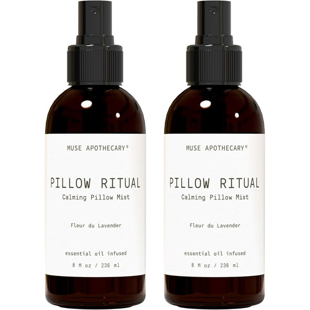 Muse Bath Apothecary Pillow Ritual - Aromatic and Calming Pillow Mist, 8 oz, Infused with Natural Essential Oils - Fleur du Lavender, 2 Pack