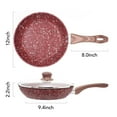 thumbnail image 2 of Koch Systeme CS 12 inch Non-Stick Frying Pan with Lid and Bakelite Handle, Granite Coating, Superior Heat transfer, Induction Compatible, Red, 2 of 8
