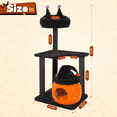 thumbnail image 2 of LHBCraft Gothic Cat Tree, 44.8" Black Cat Tower for Indoor Cats with Large Cat Condo, Cat Scratching Post, for Small-Medium Cats, 2 of 7