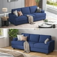 thumbnail image 4 of BLAZANT 3 Seater Sofa Oversize, 89" Extra Large Size Sofa Couch with Extra Deep Seats, Modern Loveseat Sofa, Comfortable Fabric, Easy to Install, for Living Room Apartment Lounge, Blue, 4 of 7
