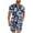 Dark Blue, variant on VBTAPA Clearance Sale! Men's 2 Piece Hawaiian Outfits Short Sleeve Button Down Shirt and Shorts Set Beach Tracksuits Green M