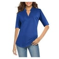 thumbnail image 2 of Nnhblu Womens Shirts and Blouses Long Sleeve Ladies Tops and Blouses Crew Neck Blue, 2 of 7