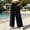 Black, variant on Women's Summer Loose Linen Casual Trousers, Breathable Soft Relaxed Wide Leg Pants for Seaside Vacation Daily Wear Brown L