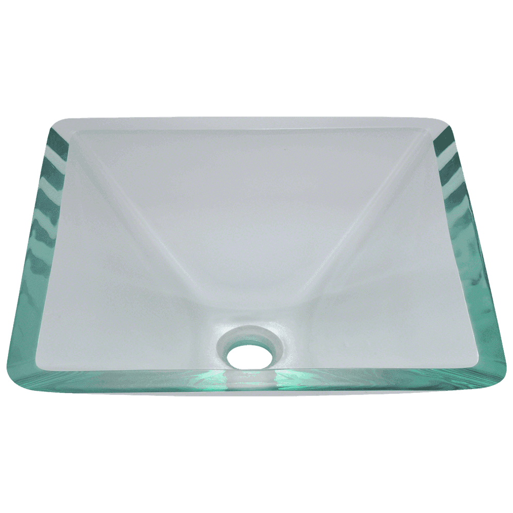 Bathroom Glass Sink SquareShaped Vessel