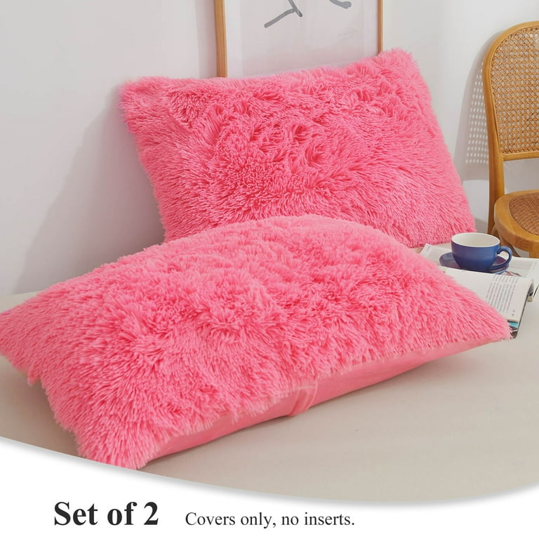 Fluffy pink pillow cases sale