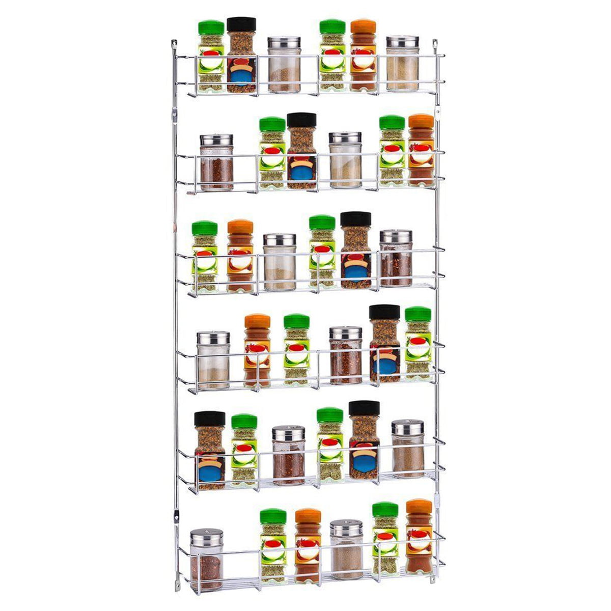 6 Tier Kitchen Door Wall Mounted Spice Rack Cabinet Hanging