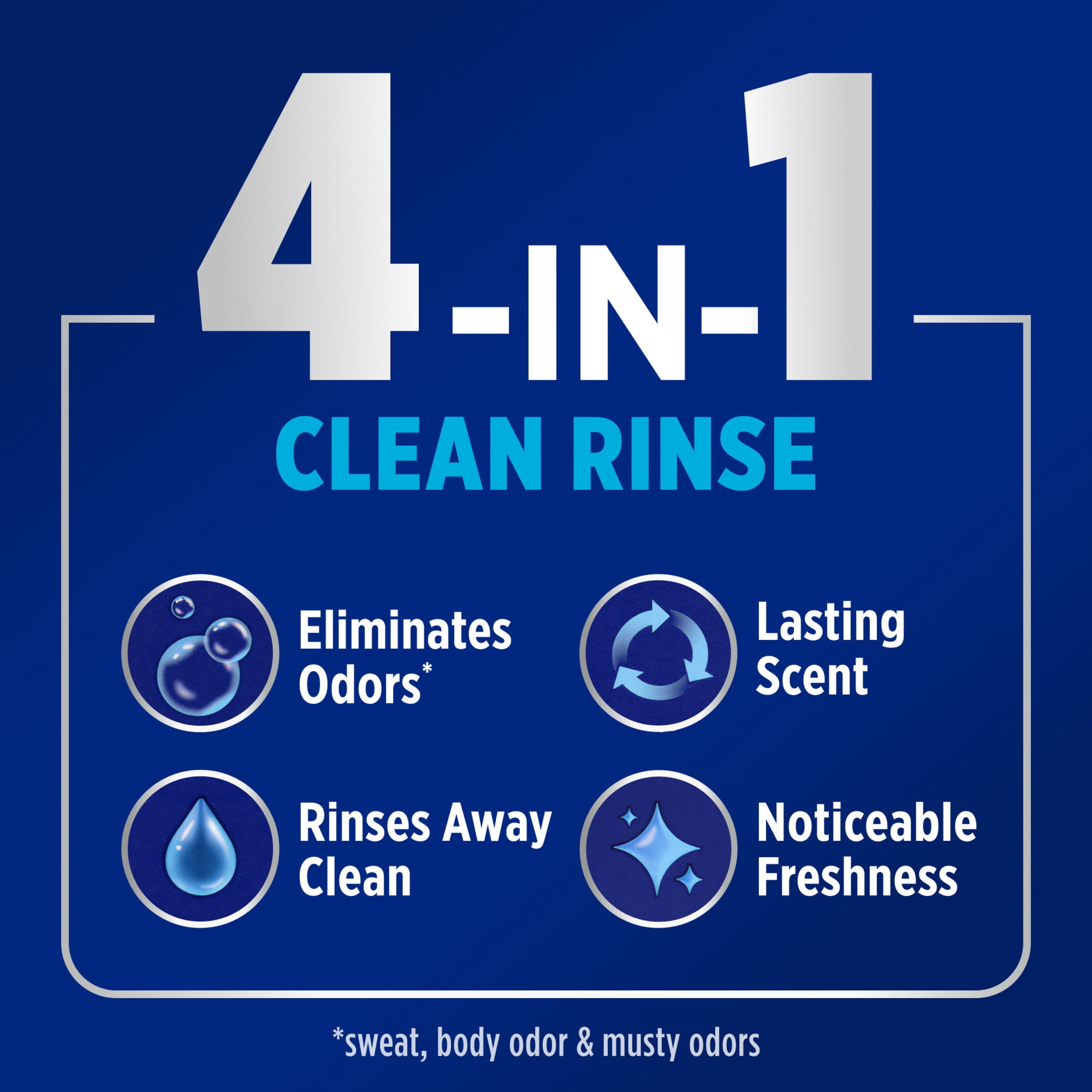 (4 pack) OxiClean Odor Blasters Fabric Rinse, 4-in-1 Clean Rinse, Sparkling Fresh Scent, 50 fl oz