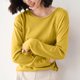 thumbnail image 2 of Camisas para mujer,Blusa de punto de color liso para mujer, manga larga, cuello redondo, material acrílico, top informal de moda para uso doméstico y diario, sopatenor, 2 of 9