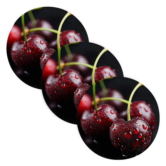 BZSMCE Mats for Pots,Pans Place Dark Red Cherries Simple Style Pattern Pot Mats
