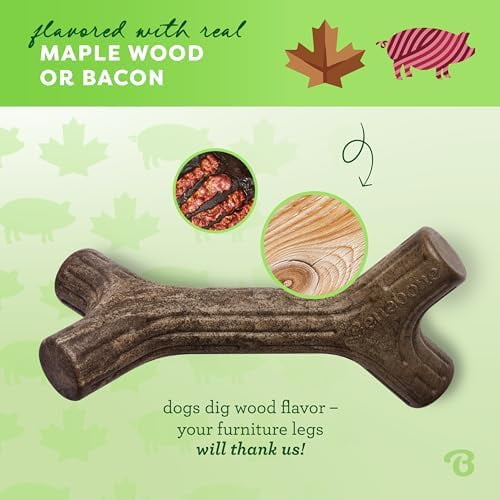 Benebone Maplestick Durable Dog Chew Toy for Aggressive Chewers Real Maplewood Made in USA Medium Walmart
