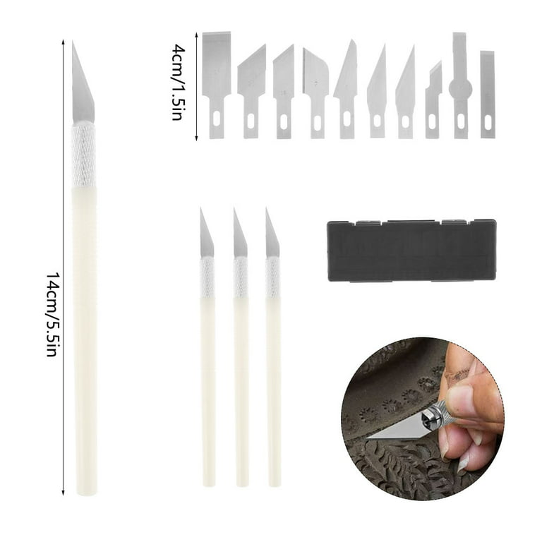 Willstar 13Pcs Precision Craft Knife Set Utility Knife Kit with 13 Refill Craft  Blades Set with Case,Suitable for Art Craft Modeling Scrapbooking and  Sculpture 