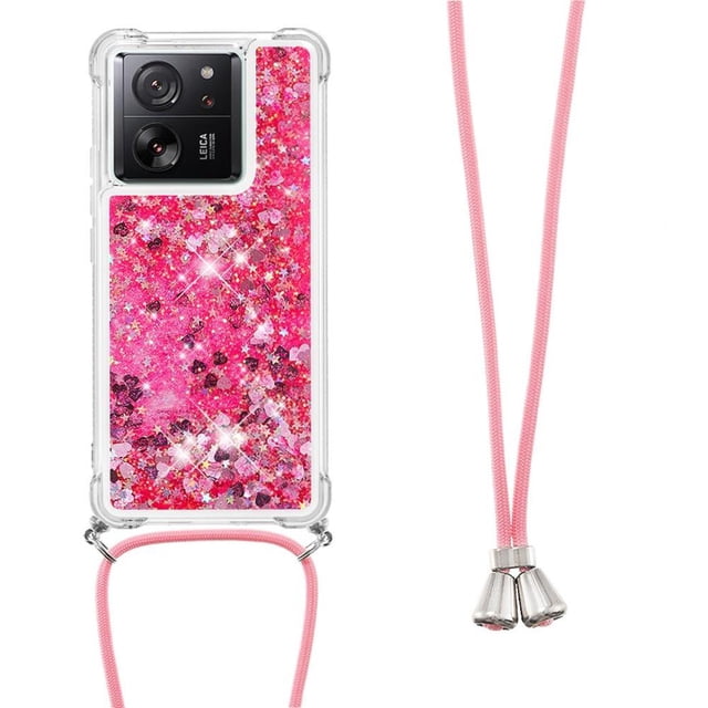 Funda FOXDOCK para Xiaomi 13T/13T Pro con Cuerda Ajustable, Brillo Líquido, Protección Antigolpes y Lente – Ideal para Regalo