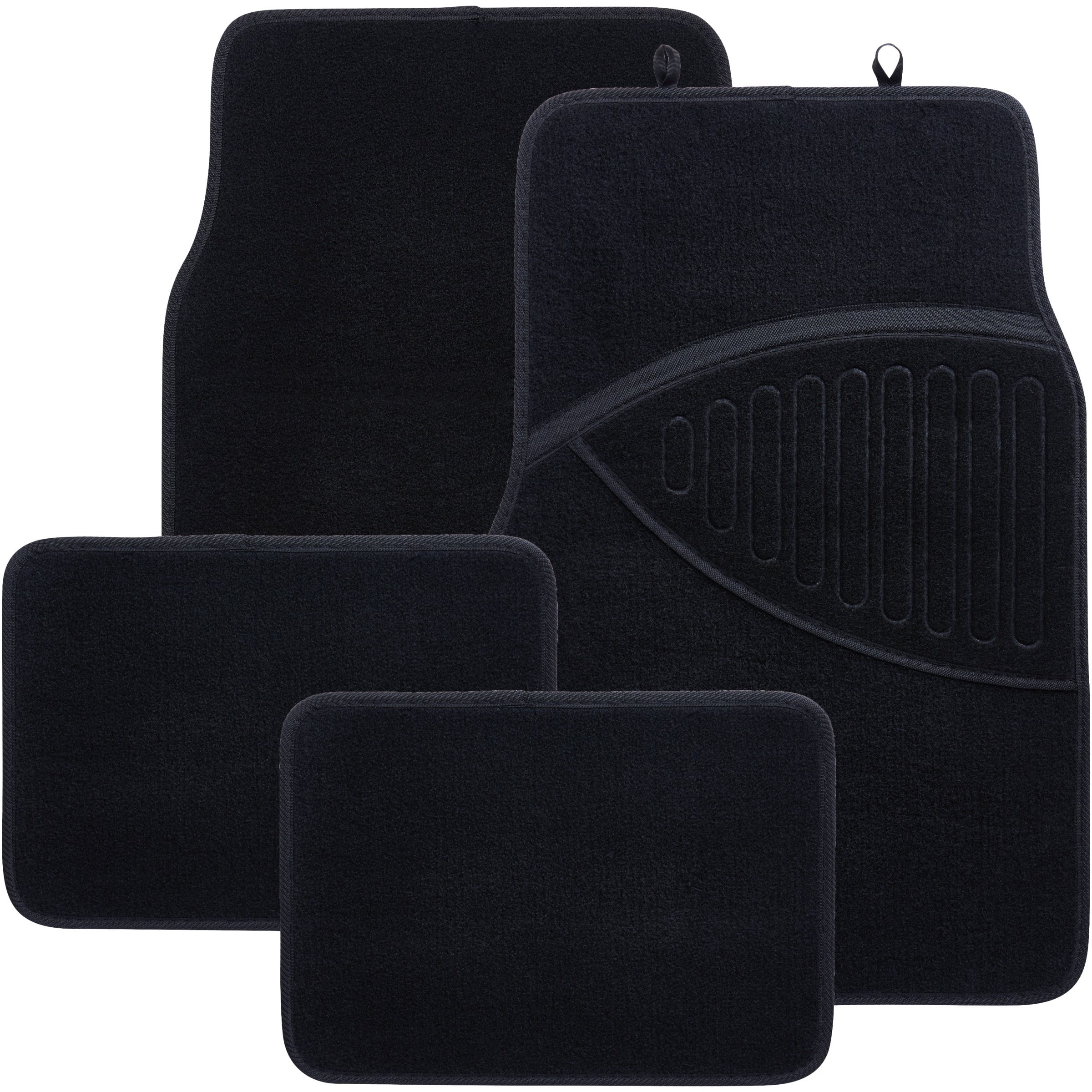 Anti-Slip Fits Most Vehicles Fits All Weather Removable & Washable BH1600 Full Set 4PC Car Floor Carpet Mats Front & Rear Automotive Rugs BELL+HOWELL 