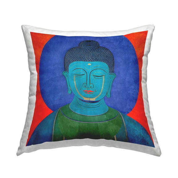 Stupell Industries Traditional Buddha Portrait Decorative Printed Throw Pillow, 18 x 18