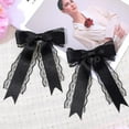 thumbnail image 4 of 2 PCS Black Hair Bow Clip, Lace Black Bow Hairclips, Hair Bows Clip Accessories, Lace Bows For Hairpin, Cute Tulle Bowknot For Birthday Wedding, 4 of 8