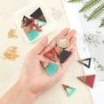 thumbnail image 3 of 72pcs Triangle Bag Resin Wooden Earring Pendants Resin Walnut Wood Earring Makings Kit Wood Earring Accessories with Earring Hooks Jump Rings for Earrings Necklace Making -6 Colors, 3 of 6