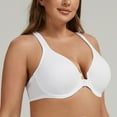 thumbnail image 4 of MELENECA Women's Racerback Front Closure Bras Plunge Unlined Full Coverage Seamless Underwire Bra White 38F, 4 of 6
