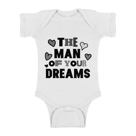 

Awkward Styles The Man Of Your Dreams Short Sleeve Bodysuit for Baby Valentine s Day One Piece Valentine s Day Gifts for Baby Boy Valentine s Day Baby Romper Cute Gifts for Boys Mom Baby Boy Bodysuit
